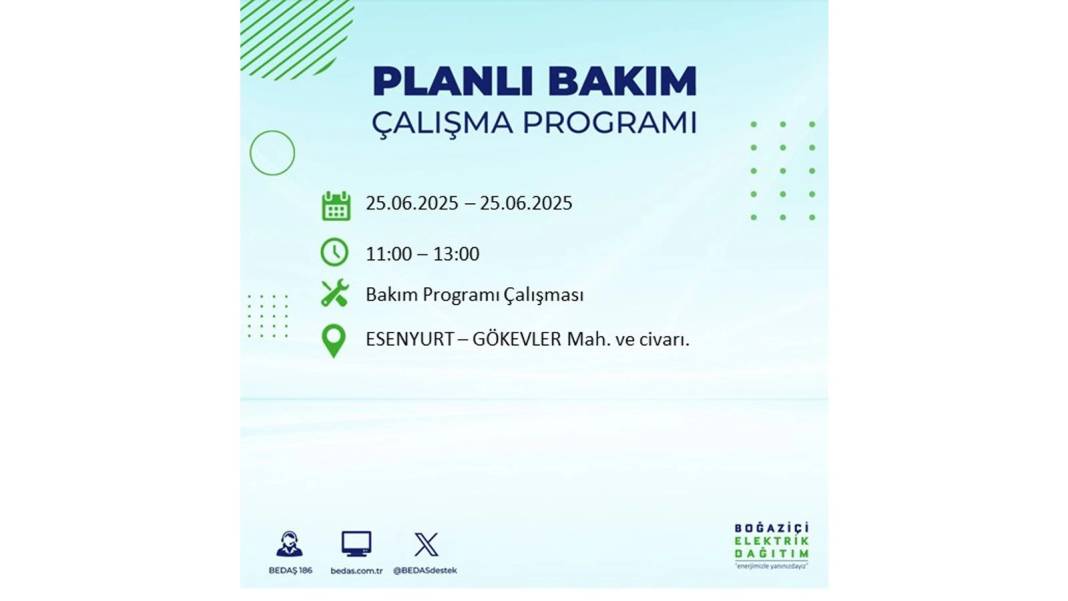 KARANLIĞA GÖMÜLECEKLER: BEDAŞ 25 Haziran Çarşamba elektrik kesintisi yaşayacak ilçeleri sıraladı. Elektrikler ne zaman gelecek? 28