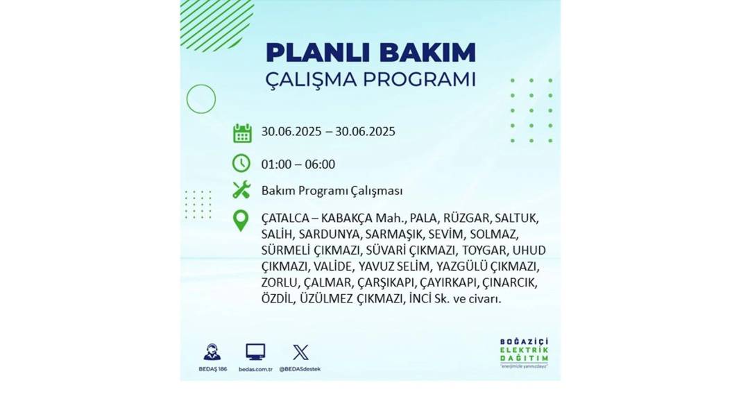 BÜYÜK KESİNTİ YAŞANACAK: BEDAŞ 30 Haziran Pazartesi elektrik kesintisi yaşayacak ilçeleri sıraladı. Elektrikler ne zaman gelecek 43