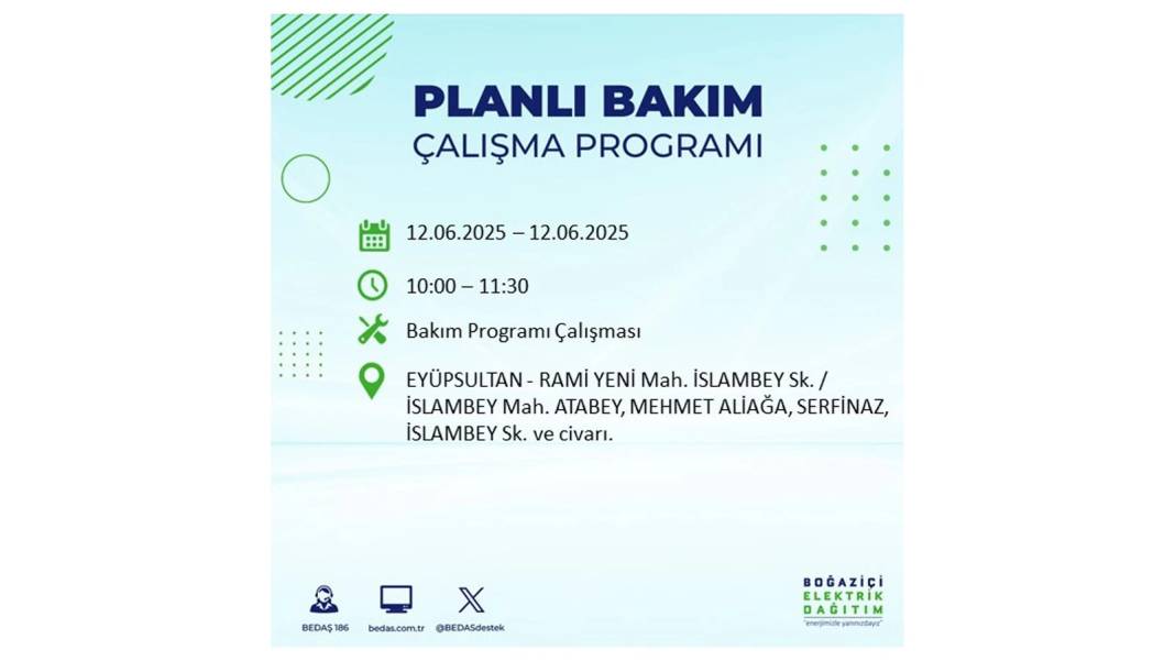 BÜYÜK KESİNTİ YAŞANACAK: BEDAŞ 12 Haziran Perşembe elektrik kesintisi yaşayacak ilçeleri sıraladı. Elektrikler ne zaman gelecek? 29