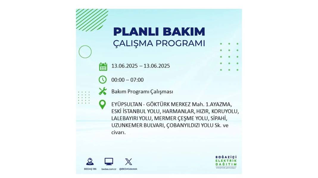 ELEKTRİKLER SAATLERCE OLMAYACAK: BEDAŞ 13 Haziran Cuma elektrik kesintisi yaşayacak ilçeleri sıraladı! 30