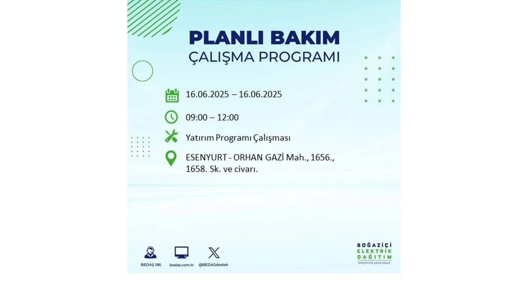 SAATLERCE ELEKTRİK OLMAYACAK: BEDAŞ 16 Haziran Pazartesi elektrik kesintisi yaşayacak ilçeleri sıraladı! 51