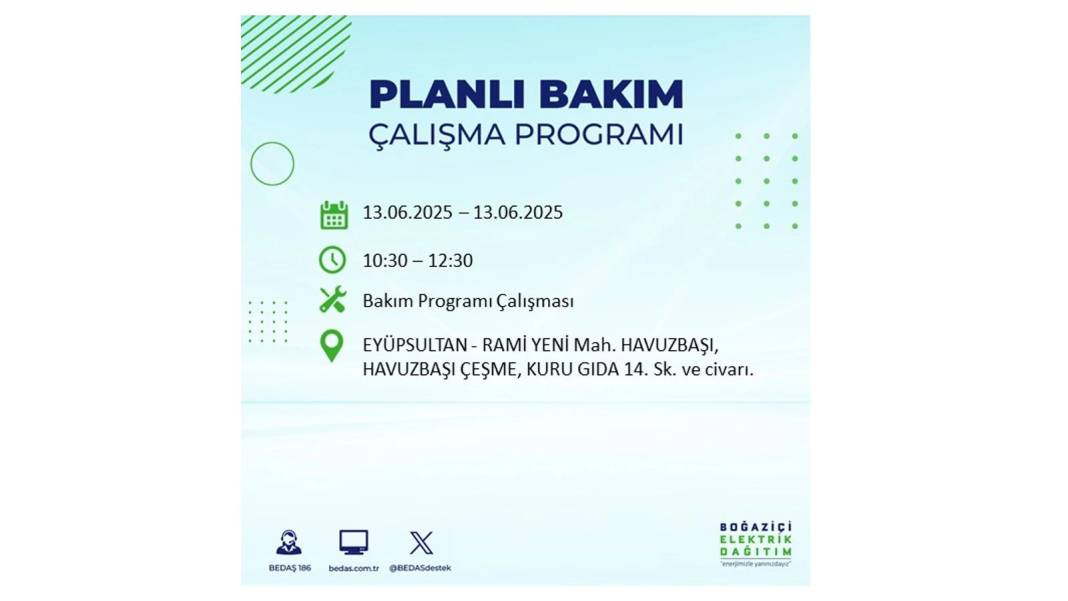 ELEKTRİKLER SAATLERCE OLMAYACAK: BEDAŞ 13 Haziran Cuma elektrik kesintisi yaşayacak ilçeleri sıraladı! 29