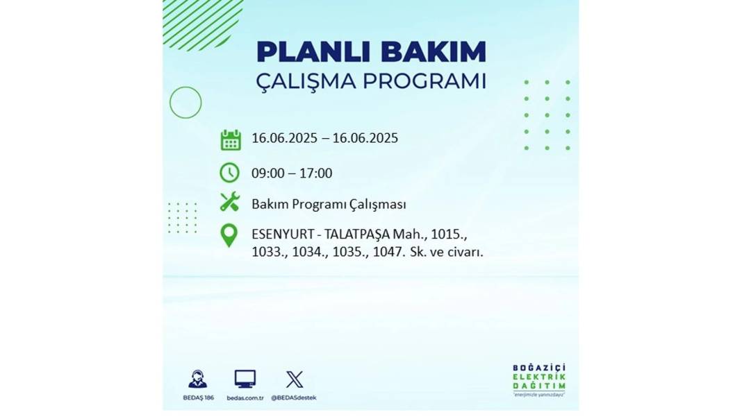 SAATLERCE ELEKTRİK OLMAYACAK: BEDAŞ 16 Haziran Pazartesi elektrik kesintisi yaşayacak ilçeleri sıraladı! 48