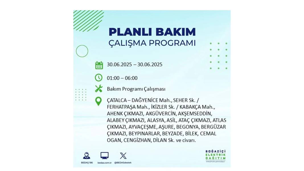 BÜYÜK KESİNTİ YAŞANACAK: BEDAŞ 30 Haziran Pazartesi elektrik kesintisi yaşayacak ilçeleri sıraladı. Elektrikler ne zaman gelecek 41