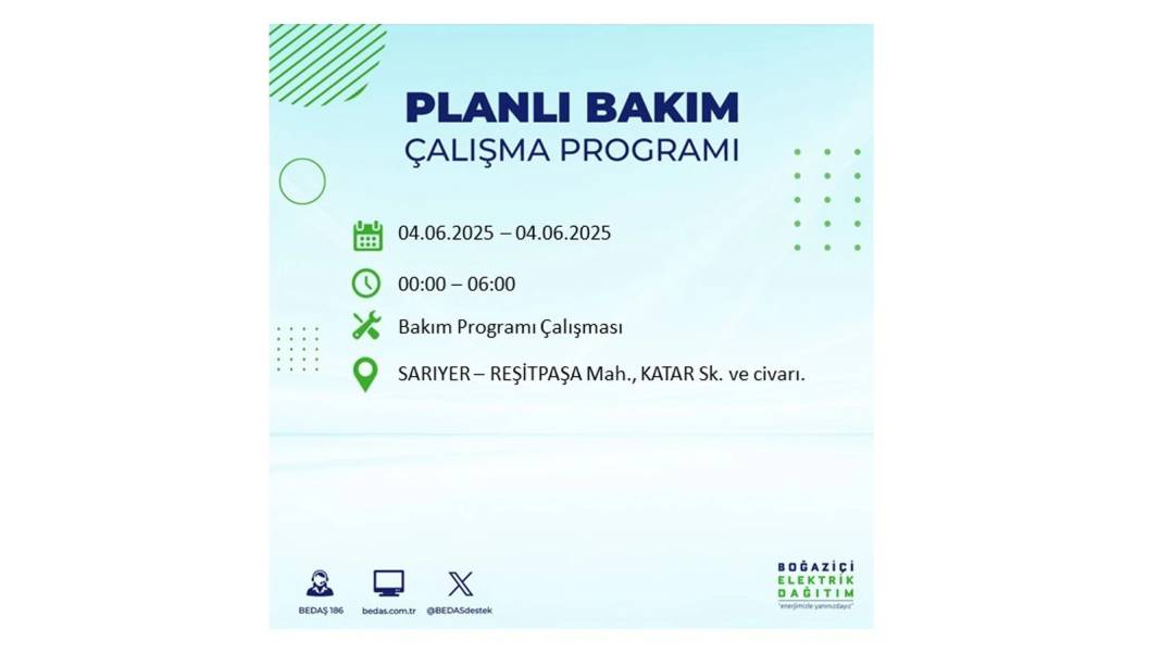 SAATLERCE ELEKTRİK OLMAYACAK: BEDAŞ 4 Haziran Çarşamba elektrik kesintisi yaşayacak ilçeleri sıraladı! 15