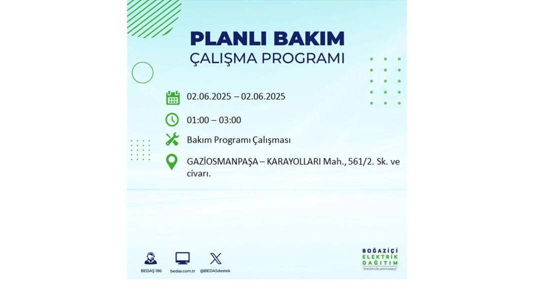 BÜYÜK KESİNTİ YAŞANACAK: BEDAŞ 2 Haziran Pazartesi günü elektrik kesintisi yaşayacak ilçeleri sıraladı 23