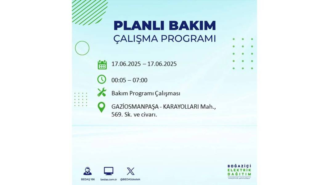 SAATLERCE ELEKTRİK OLMAYACAK: BEDAŞ 17 Haziran Salı elektrik kesintisi yaşayacak ilçeleri sıraladı! 51