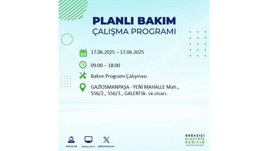 SAATLERCE ELEKTRİK OLMAYACAK: BEDAŞ 17 Haziran Salı elektrik kesintisi yaşayacak ilçeleri sıraladı! 48