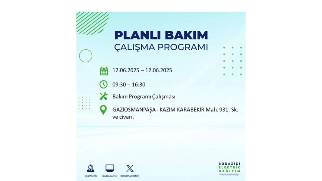 BÜYÜK KESİNTİ YAŞANACAK: BEDAŞ 12 Haziran Perşembe elektrik kesintisi yaşayacak ilçeleri sıraladı. Elektrikler ne zaman gelecek? 27