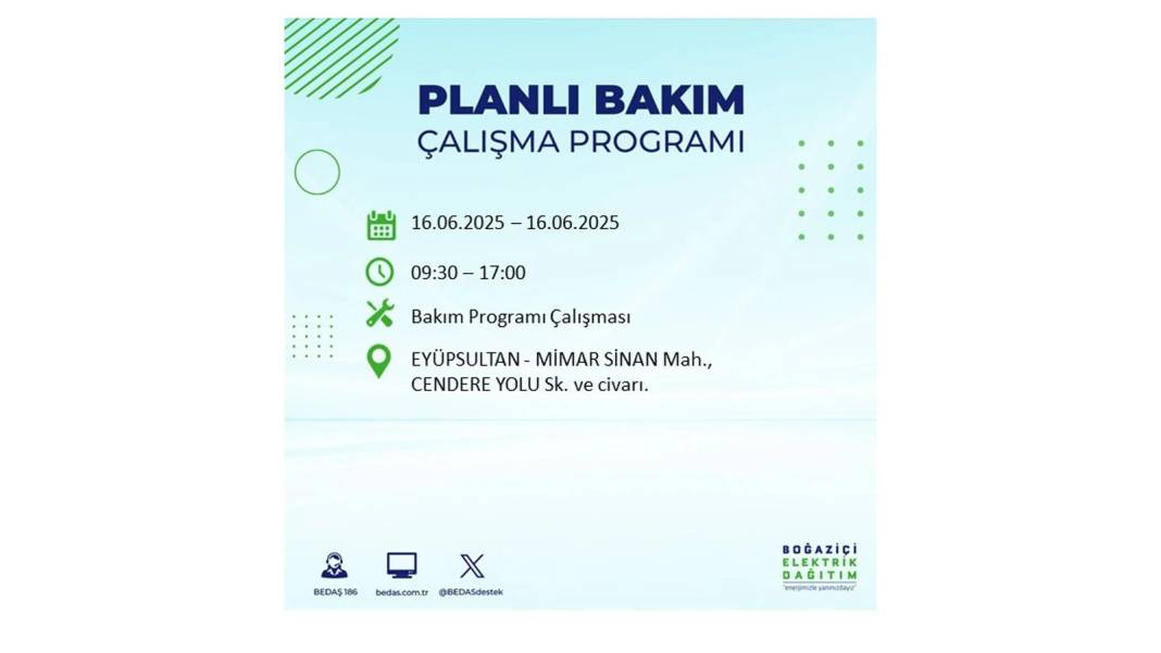 SAATLERCE ELEKTRİK OLMAYACAK: BEDAŞ 16 Haziran Pazartesi elektrik kesintisi yaşayacak ilçeleri sıraladı! 42