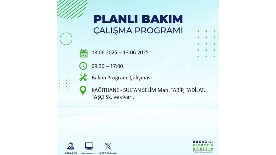 ELEKTRİKLER SAATLERCE OLMAYACAK: BEDAŞ 13 Haziran Cuma elektrik kesintisi yaşayacak ilçeleri sıraladı! 21