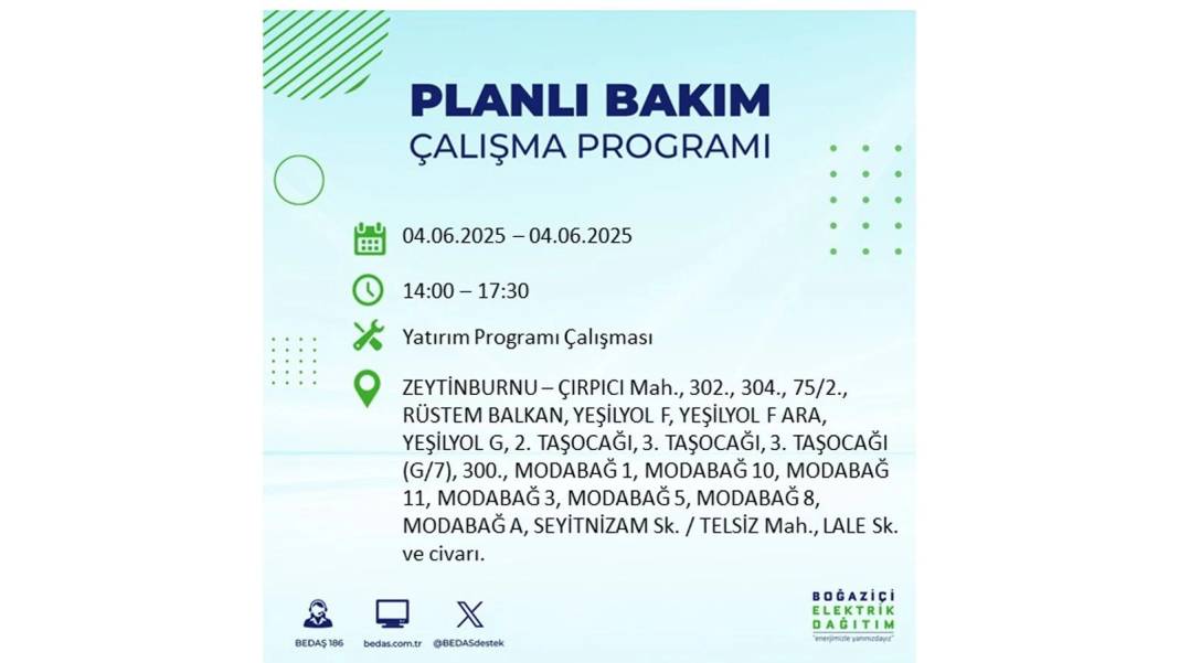 SAATLERCE ELEKTRİK OLMAYACAK: BEDAŞ 4 Haziran Çarşamba elektrik kesintisi yaşayacak ilçeleri sıraladı! 2