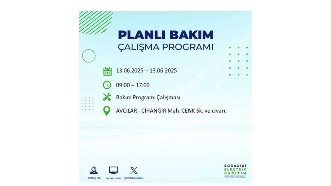 ELEKTRİKLER SAATLERCE OLMAYACAK: BEDAŞ 13 Haziran Cuma elektrik kesintisi yaşayacak ilçeleri sıraladı! 65