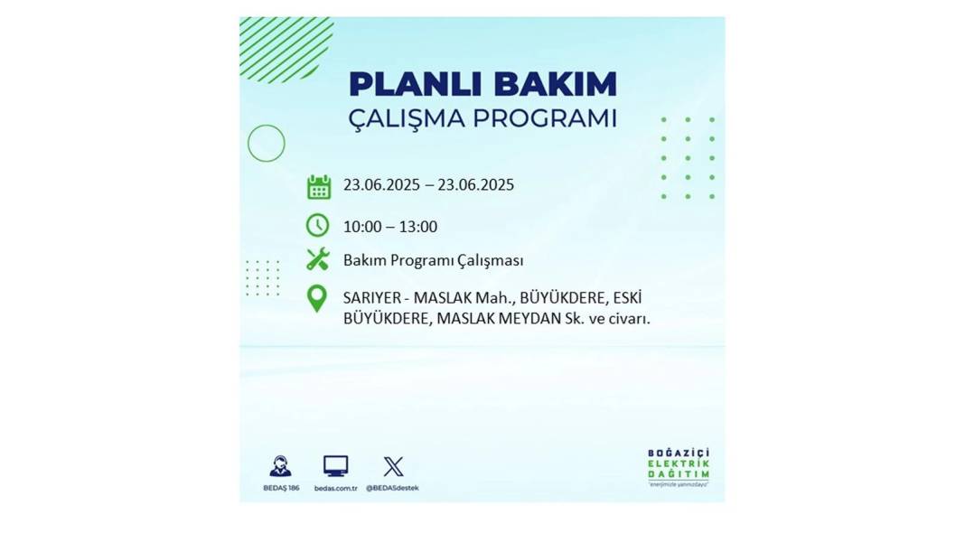 KARANLIĞA HAPSOLACAKLAR: 23 Haziran Pazartesi İstanbul elektrik kesintisi. BEDAŞ o ilçeleri uyardı! 14