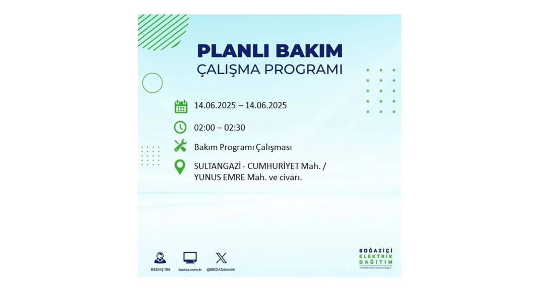 O İLÇELERDE ELEKTRİK OLMAYACAK: BEDAŞ 14 Haziran Cumartesi günü elektrik kesintisi yaşayacak ilçeleri duyurdu! 2