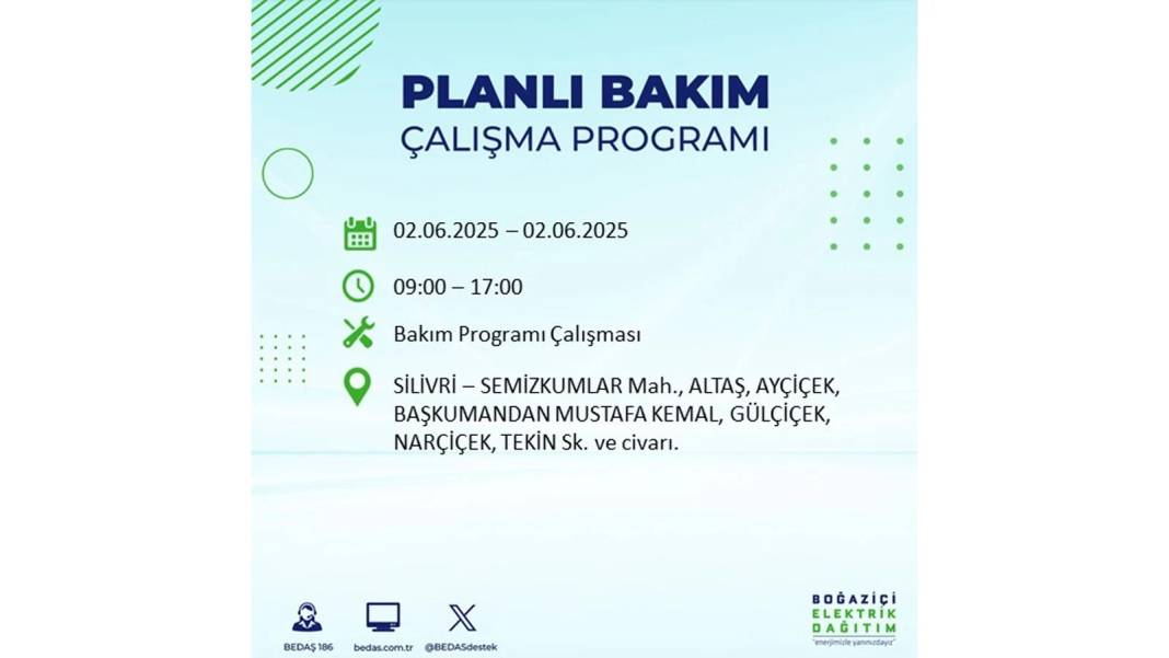 BÜYÜK KESİNTİ YAŞANACAK: BEDAŞ 2 Haziran Pazartesi günü elektrik kesintisi yaşayacak ilçeleri sıraladı 5