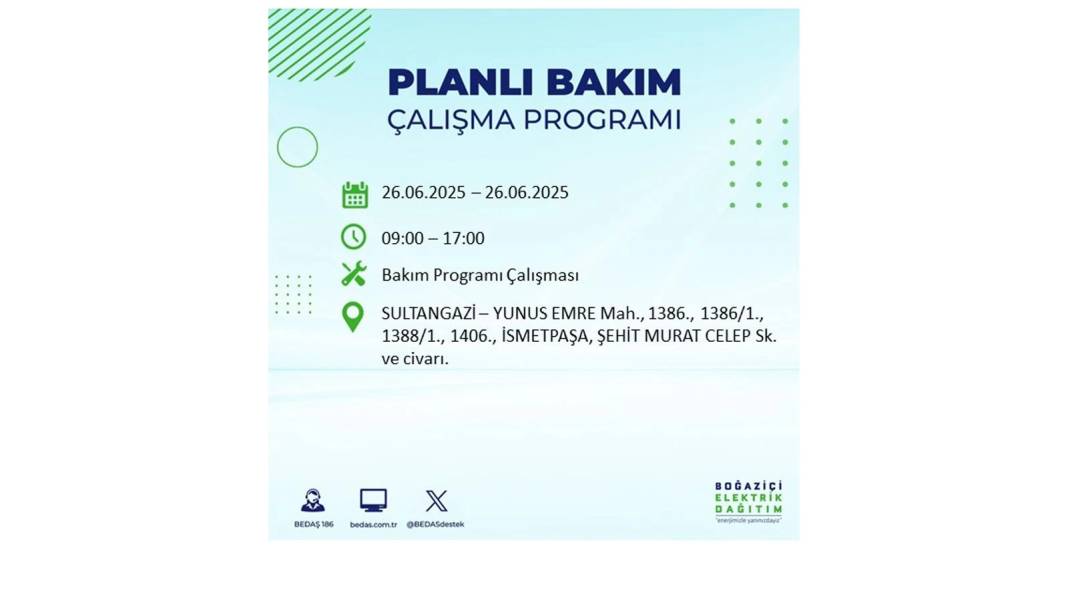 BÜYÜK ELEKTRİK KESİNTİSİ YAŞANACAK: BEDAŞ 26 Haziran Perşembe günü için o ilçeleri uyardı! 3