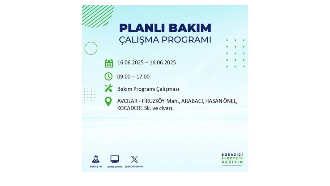 SAATLERCE ELEKTRİK OLMAYACAK: BEDAŞ 16 Haziran Pazartesi elektrik kesintisi yaşayacak ilçeleri sıraladı! 81