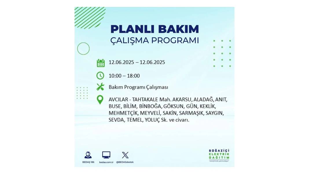 BÜYÜK KESİNTİ YAŞANACAK: BEDAŞ 12 Haziran Perşembe elektrik kesintisi yaşayacak ilçeleri sıraladı. Elektrikler ne zaman gelecek? 60