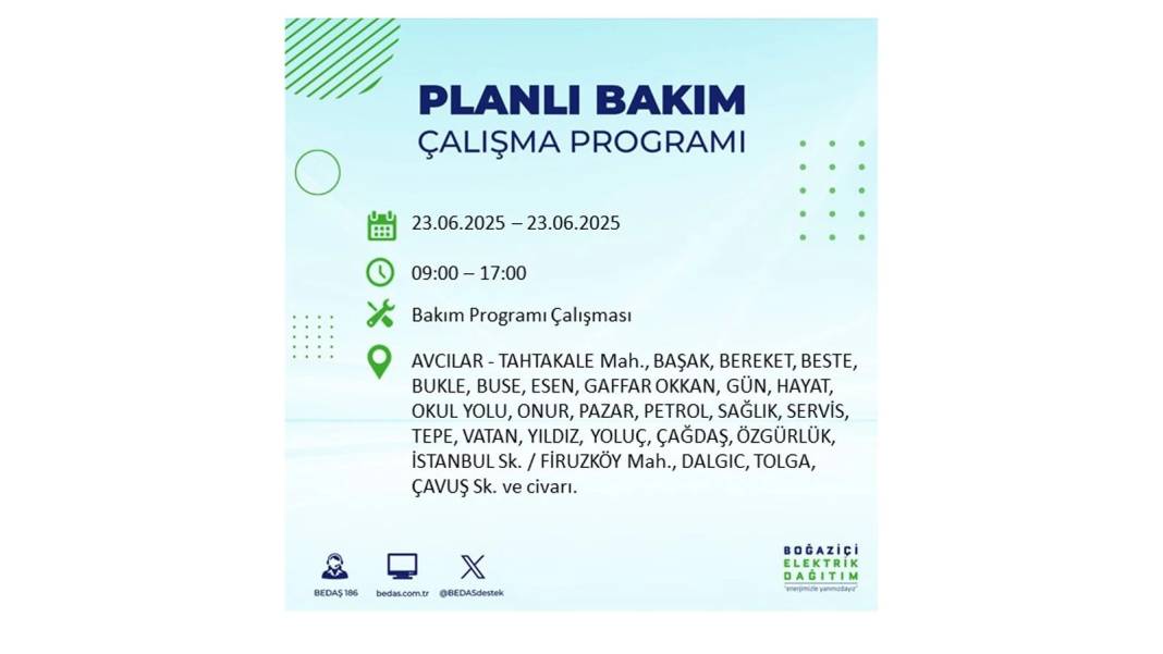 KARANLIĞA HAPSOLACAKLAR: 23 Haziran Pazartesi İstanbul elektrik kesintisi. BEDAŞ o ilçeleri uyardı! 60