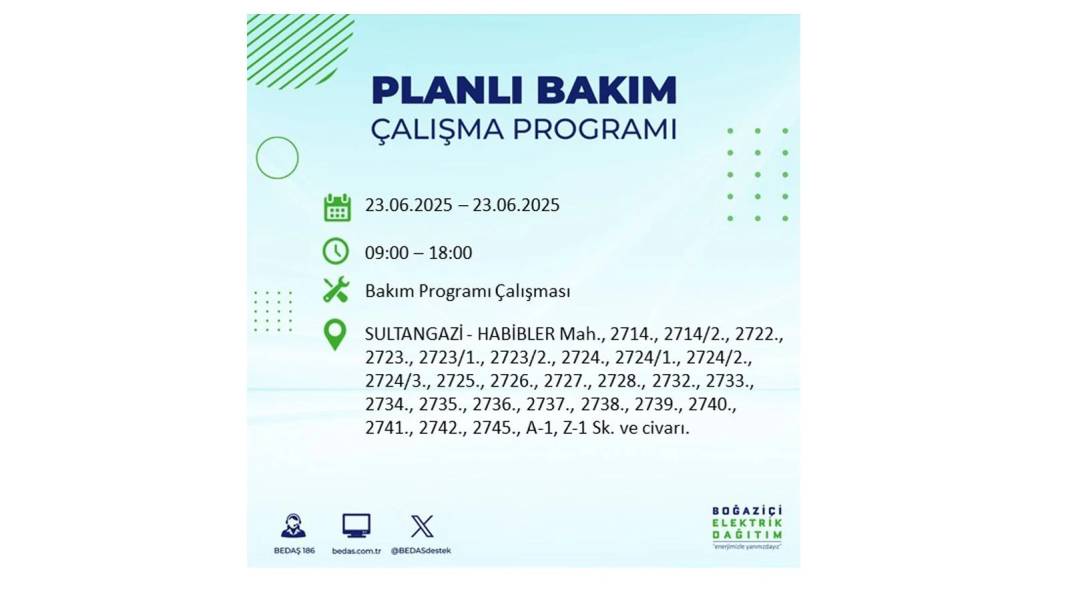 KARANLIĞA HAPSOLACAKLAR: 23 Haziran Pazartesi İstanbul elektrik kesintisi. BEDAŞ o ilçeleri uyardı! 4