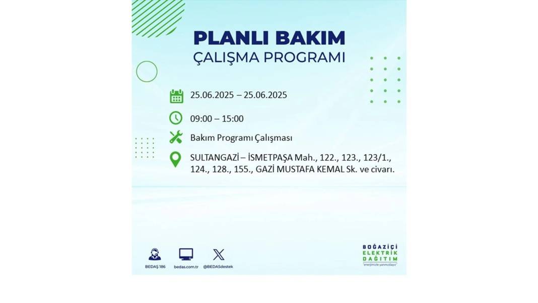 KARANLIĞA GÖMÜLECEKLER: BEDAŞ 25 Haziran Çarşamba elektrik kesintisi yaşayacak ilçeleri sıraladı. Elektrikler ne zaman gelecek? 1
