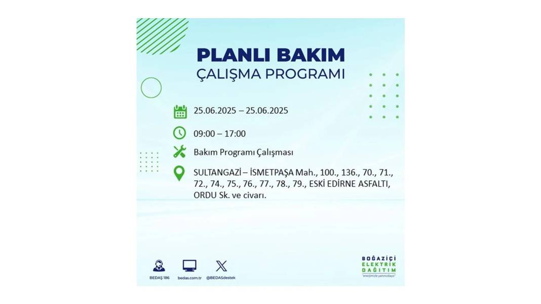 KARANLIĞA GÖMÜLECEKLER: BEDAŞ 25 Haziran Çarşamba elektrik kesintisi yaşayacak ilçeleri sıraladı. Elektrikler ne zaman gelecek? 2