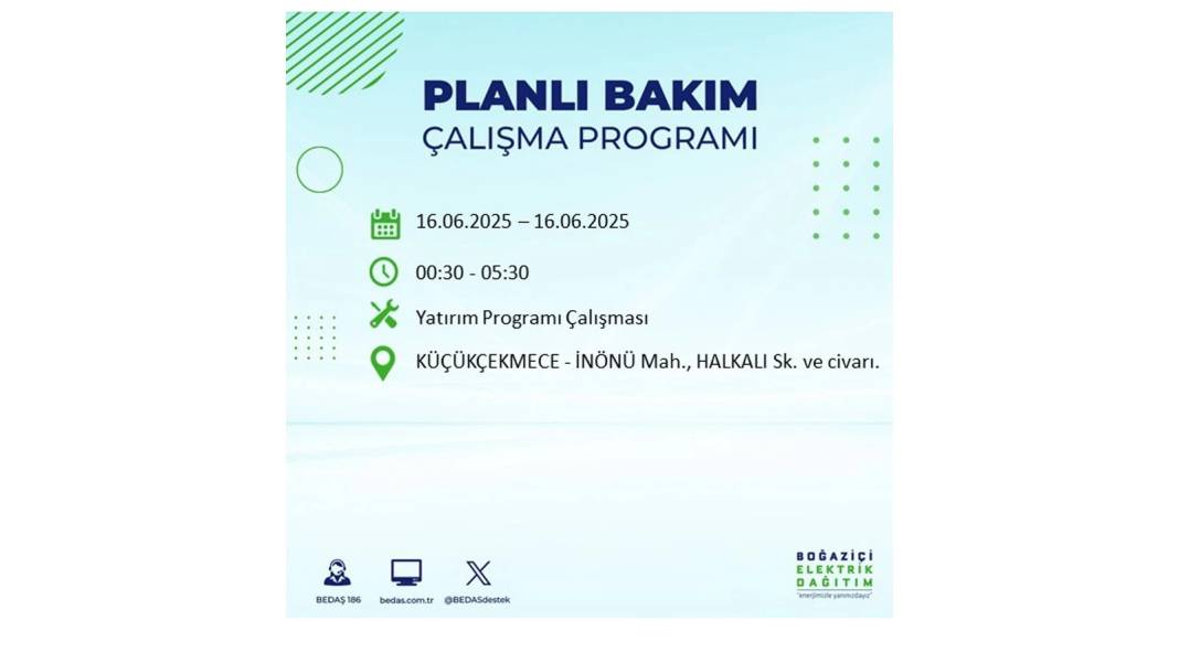 SAATLERCE ELEKTRİK OLMAYACAK: BEDAŞ 16 Haziran Pazartesi elektrik kesintisi yaşayacak ilçeleri sıraladı! 25