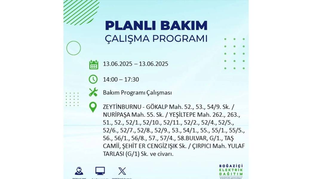 ELEKTRİKLER SAATLERCE OLMAYACAK: BEDAŞ 13 Haziran Cuma elektrik kesintisi yaşayacak ilçeleri sıraladı! 1