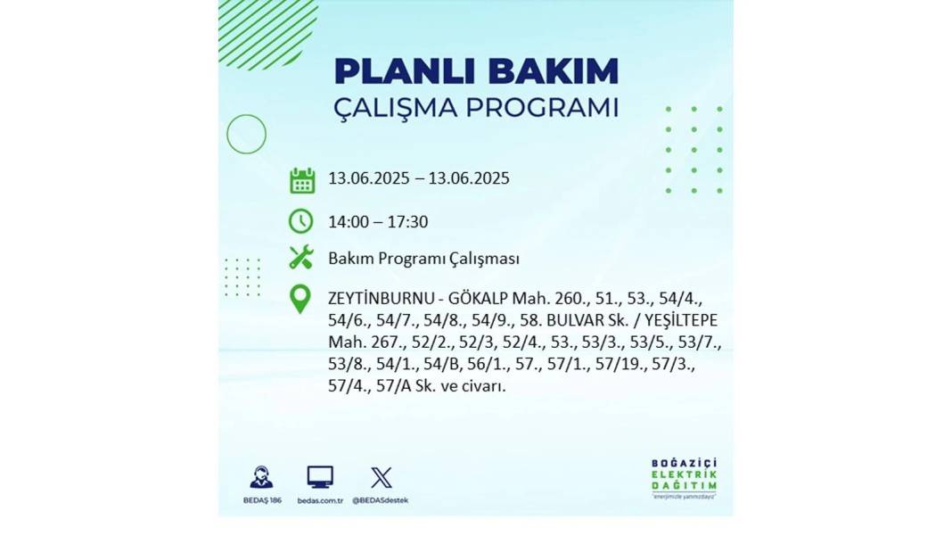 ELEKTRİKLER SAATLERCE OLMAYACAK: BEDAŞ 13 Haziran Cuma elektrik kesintisi yaşayacak ilçeleri sıraladı! 2