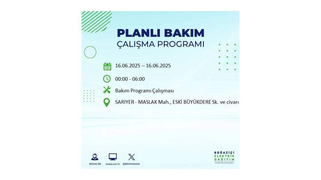SAATLERCE ELEKTRİK OLMAYACAK: BEDAŞ 16 Haziran Pazartesi elektrik kesintisi yaşayacak ilçeleri sıraladı! 21