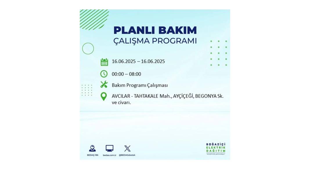 SAATLERCE ELEKTRİK OLMAYACAK: BEDAŞ 16 Haziran Pazartesi elektrik kesintisi yaşayacak ilçeleri sıraladı! 80