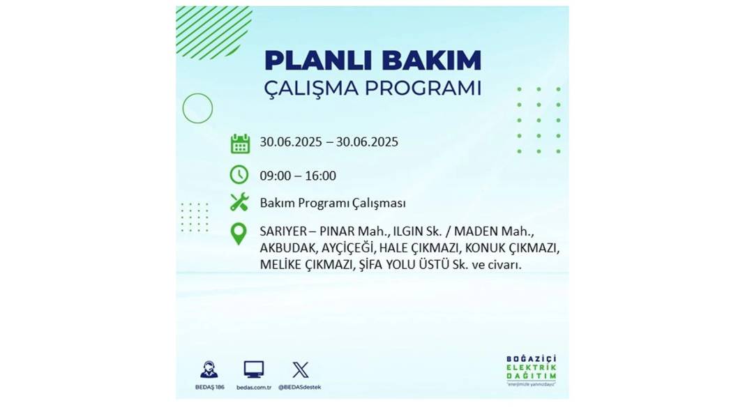 BÜYÜK KESİNTİ YAŞANACAK: BEDAŞ 30 Haziran Pazartesi elektrik kesintisi yaşayacak ilçeleri sıraladı. Elektrikler ne zaman gelecek 7