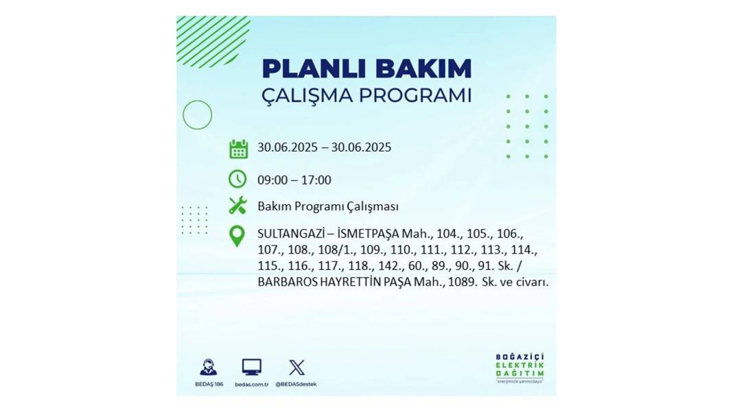 BÜYÜK KESİNTİ YAŞANACAK: BEDAŞ 30 Haziran Pazartesi elektrik kesintisi yaşayacak ilçeleri sıraladı. Elektrikler ne zaman gelecek 5