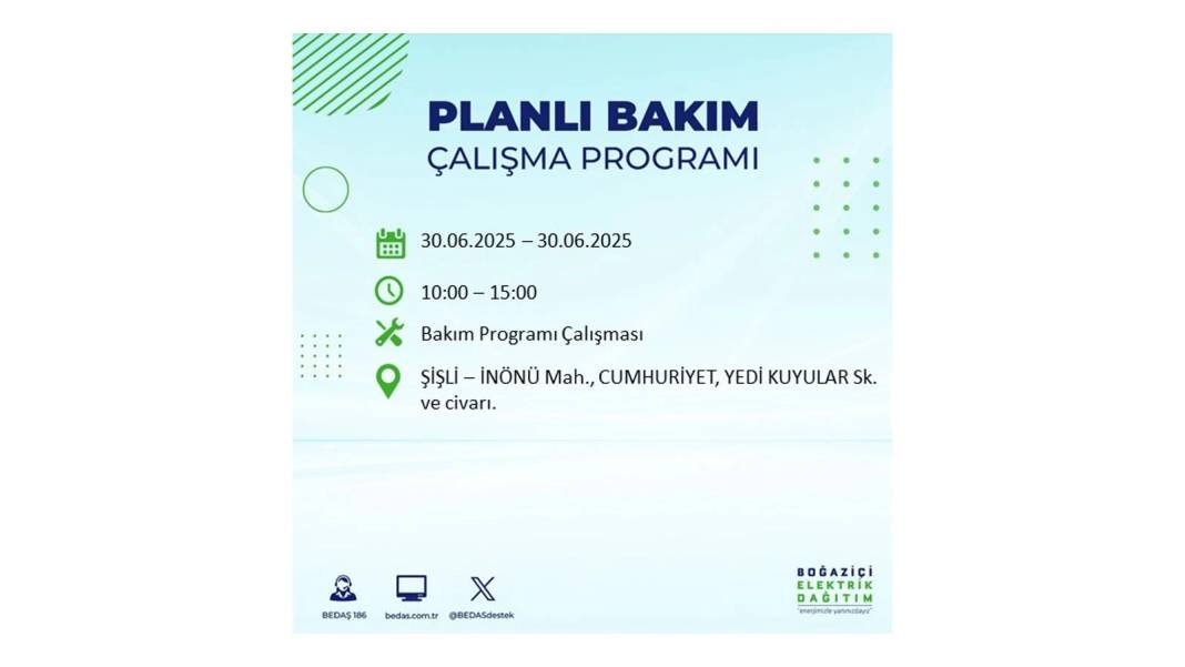 BÜYÜK KESİNTİ YAŞANACAK: BEDAŞ 30 Haziran Pazartesi elektrik kesintisi yaşayacak ilçeleri sıraladı. Elektrikler ne zaman gelecek 4