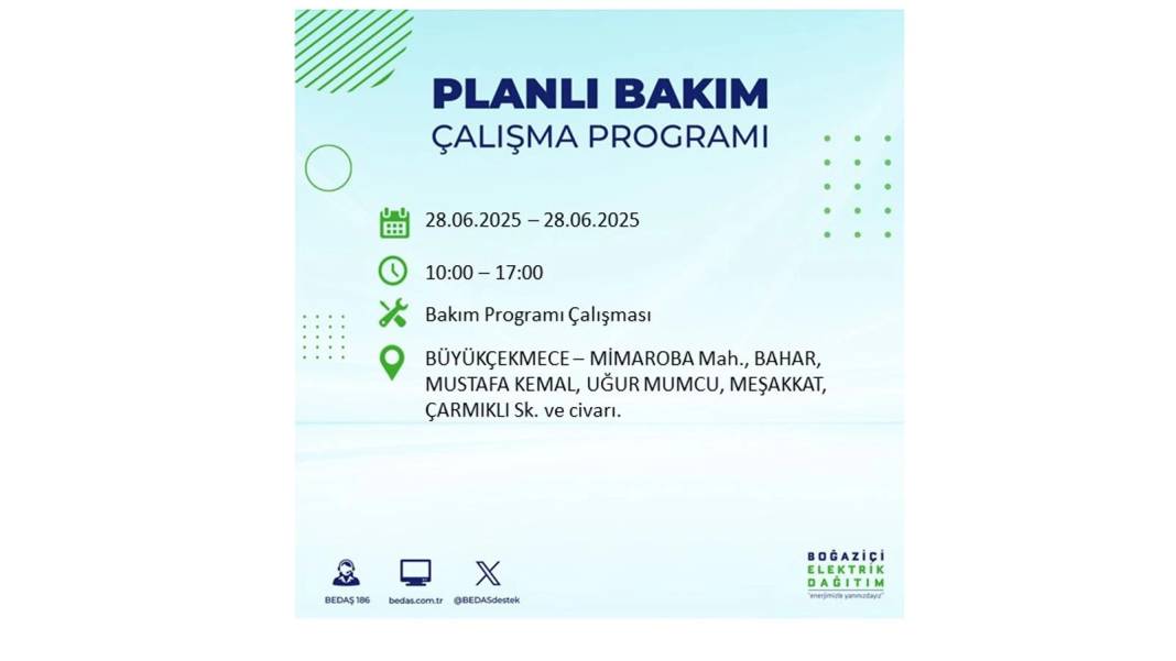 O İLÇELER KARANLIĞA GÖMÜLECEK: BEDAŞ 28 Haziran Cumartesi elektrik kesintisi yaşayacak ilçeleri sıraladı! 14