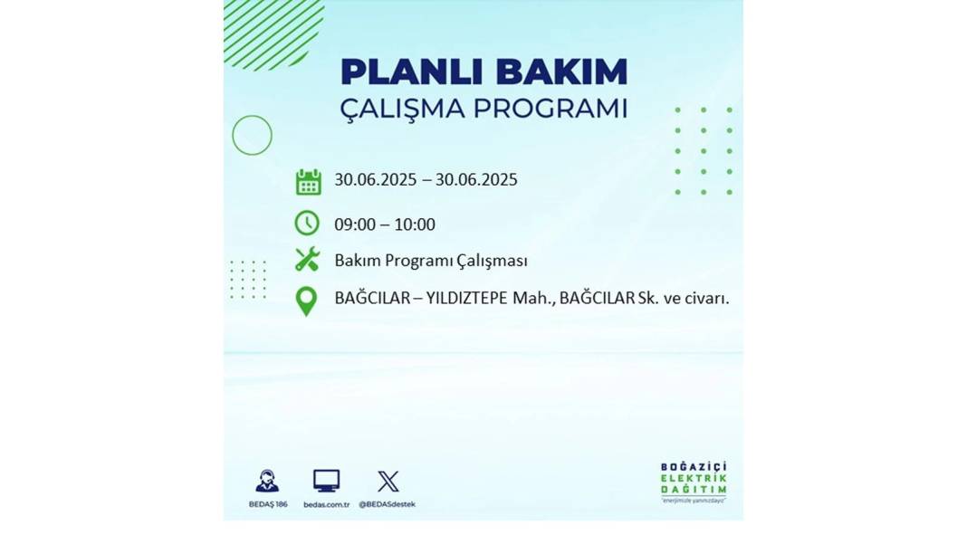 BÜYÜK KESİNTİ YAŞANACAK: BEDAŞ 30 Haziran Pazartesi elektrik kesintisi yaşayacak ilçeleri sıraladı. Elektrikler ne zaman gelecek 71