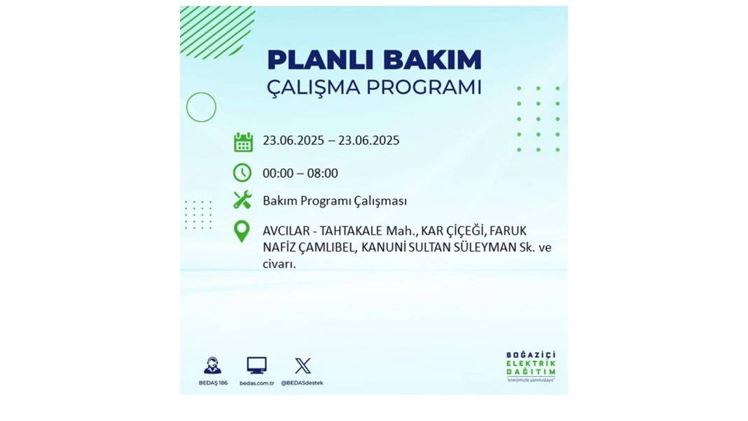 KARANLIĞA HAPSOLACAKLAR: 23 Haziran Pazartesi İstanbul elektrik kesintisi. BEDAŞ o ilçeleri uyardı! 58