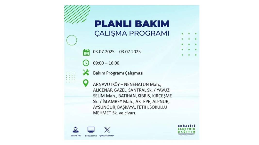 KARANLIĞA GÖMÜLECEKLER: 3 Temmuz Perşembe elektrik kesintisi yaşayacak ilçeler belli oldu. BEDAŞ o ilçeleri uyardı! 66