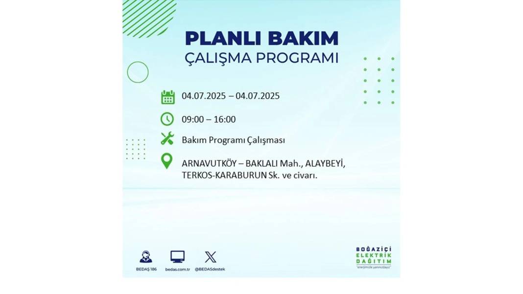 BÜYÜK KESİNTİ YAŞANACAK: BEDAŞ 4 Temmuz Cuma elektrik kesintisi yaşayacak ilçeleri sıraladı. Elektrikler ne zaman gelecek? 68