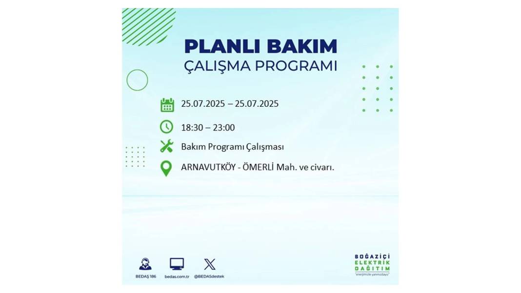 O İLÇELERDE ELEKTRİK OLMAYACAK: BEDAŞ 25 Temmuz Cuma elektrik kesintisi yaşayacak ilçeler belli oldu! 73