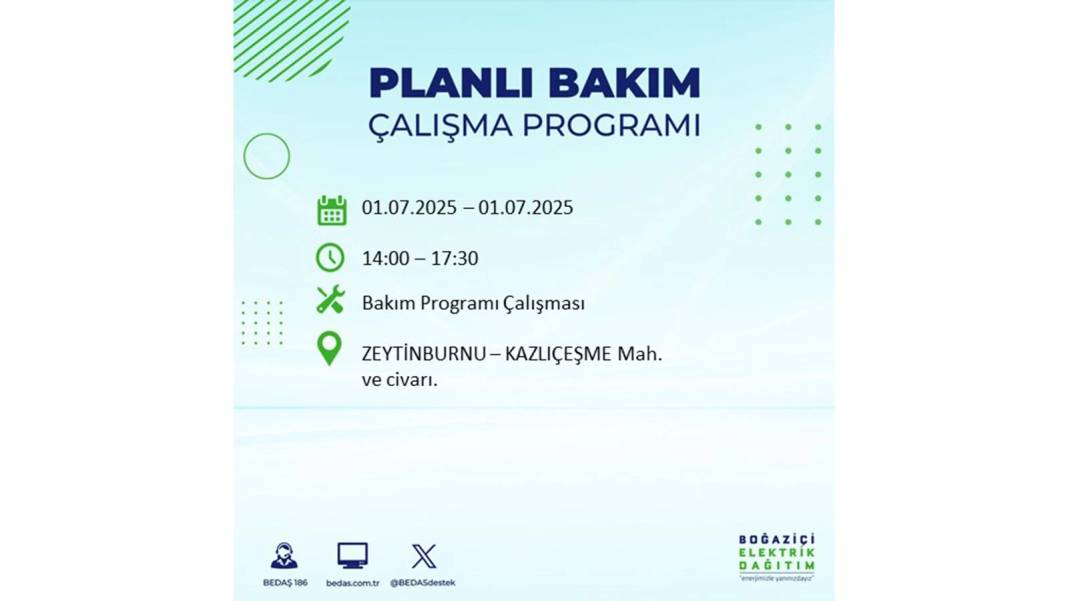 O İLÇELERDE ELEKTRİK OLMAYACAK: BEDAŞ 1 Temmuz Salı elektrik kesintisi yaşayacak ilçeleri sıraladı! 82