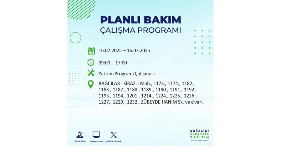 KARANLIĞA HAPSOLACAKLAR: 16 Temmuz Çarşamba İstanbul elektrik kesintisi. BEDAŞ o ilçeleri teker teker uyardı! 95