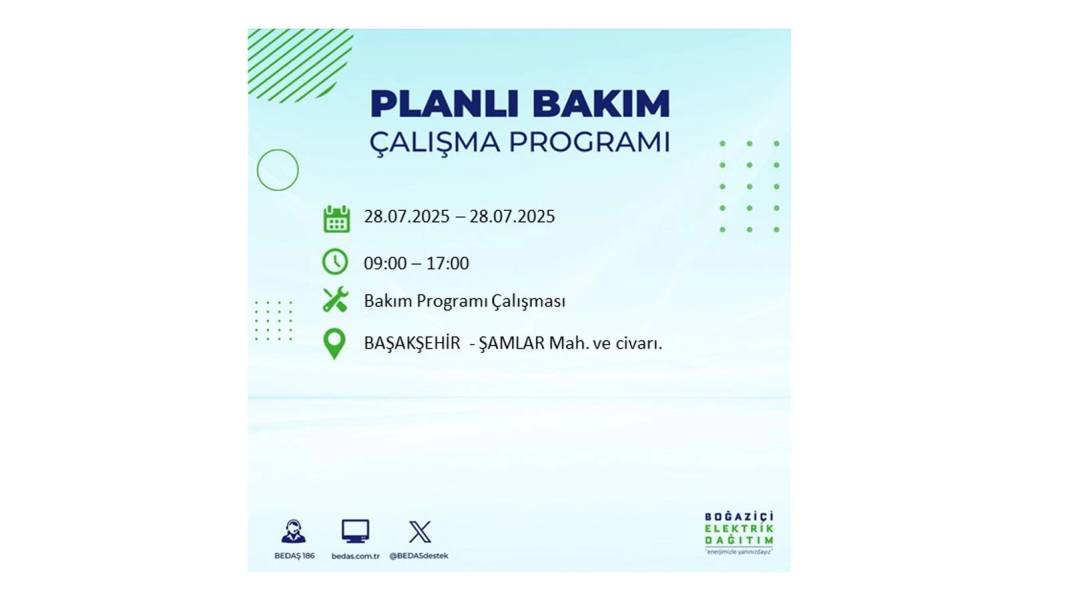 O İLÇELERDE ELEKTRİK OLMAYACAK: BEDAŞ 28 Temmuz Pazartesi elektrik kesintisi yaşayacak ilçeleri sıraladı! 41