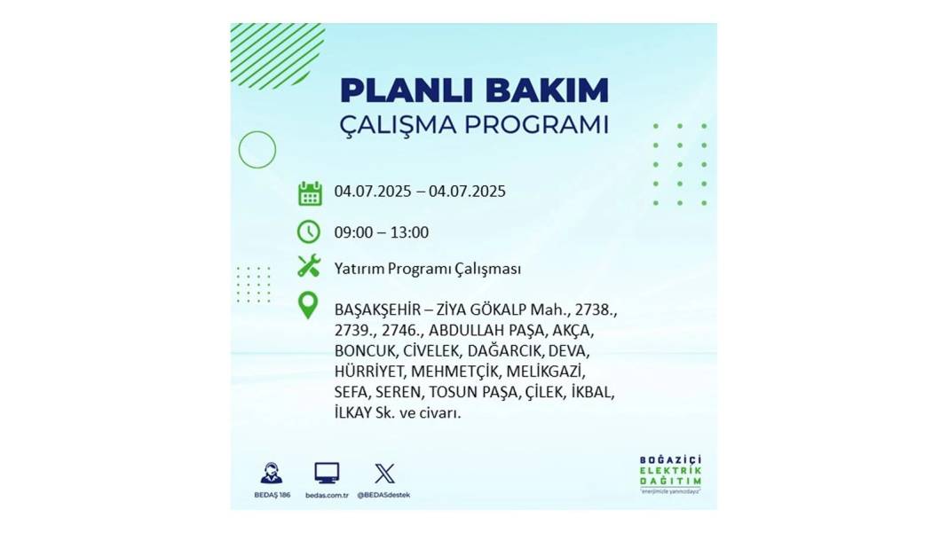 BÜYÜK KESİNTİ YAŞANACAK: BEDAŞ 4 Temmuz Cuma elektrik kesintisi yaşayacak ilçeleri sıraladı. Elektrikler ne zaman gelecek? 57