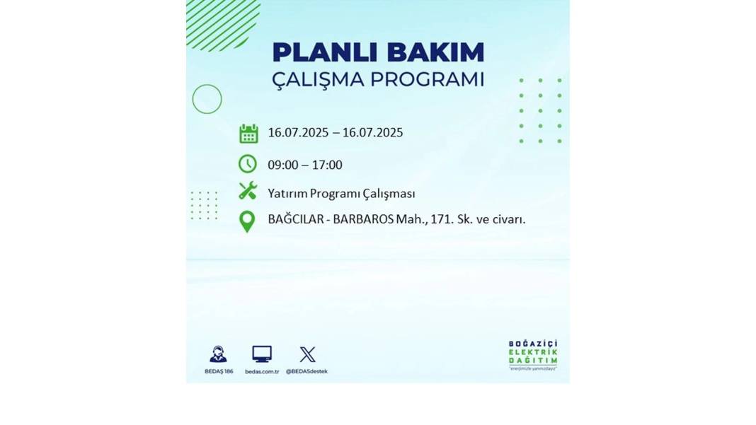 KARANLIĞA HAPSOLACAKLAR: 16 Temmuz Çarşamba İstanbul elektrik kesintisi. BEDAŞ o ilçeleri teker teker uyardı! 91