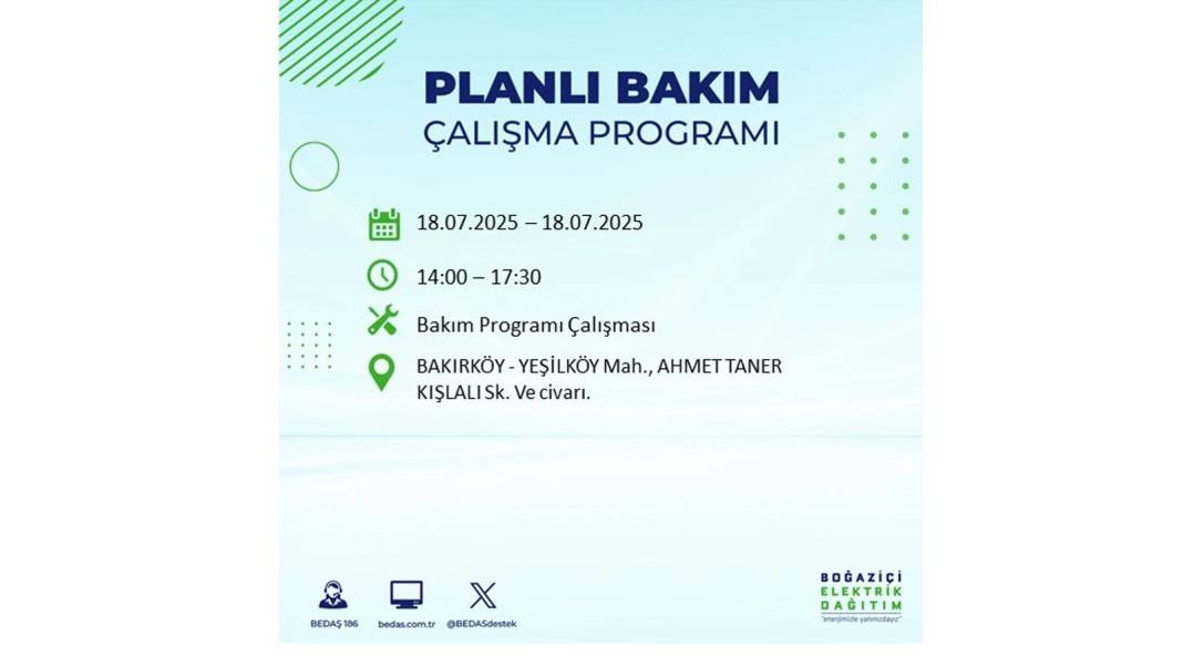 O İLÇELERDE UZUN SÜRE ELEKTRİK OLMAYACAK: BEDAŞ 18 Temmuz Cuma elektrik kesintisi yaşayacak ilçeleri duyurdu! 62