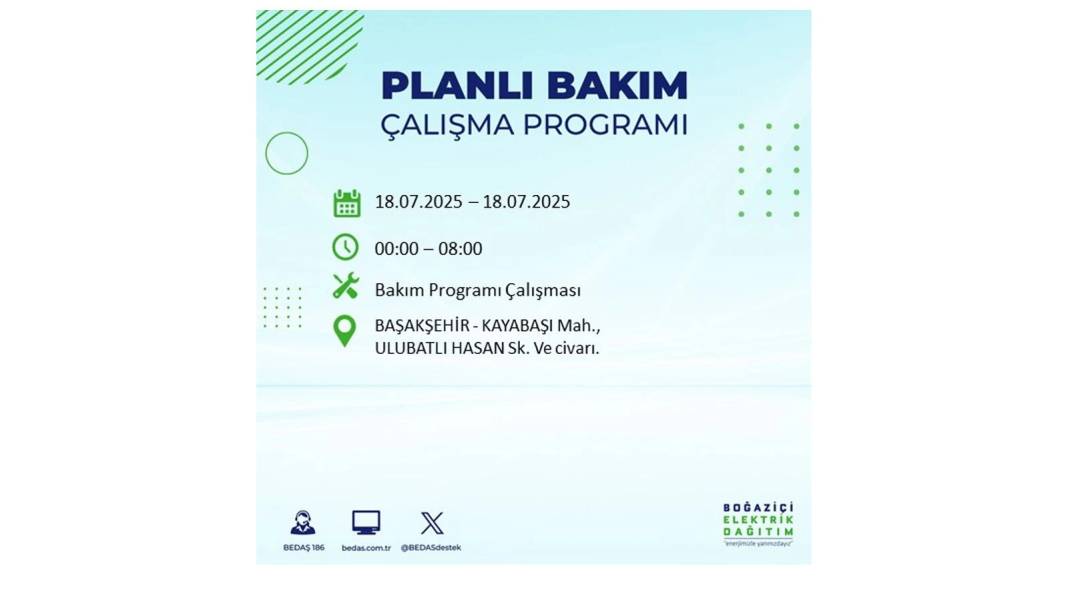 O İLÇELERDE UZUN SÜRE ELEKTRİK OLMAYACAK: BEDAŞ 18 Temmuz Cuma elektrik kesintisi yaşayacak ilçeleri duyurdu! 59