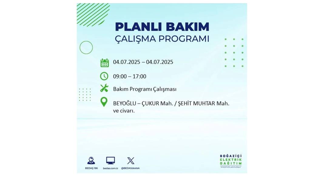 BÜYÜK KESİNTİ YAŞANACAK: BEDAŞ 4 Temmuz Cuma elektrik kesintisi yaşayacak ilçeleri sıraladı. Elektrikler ne zaman gelecek? 55