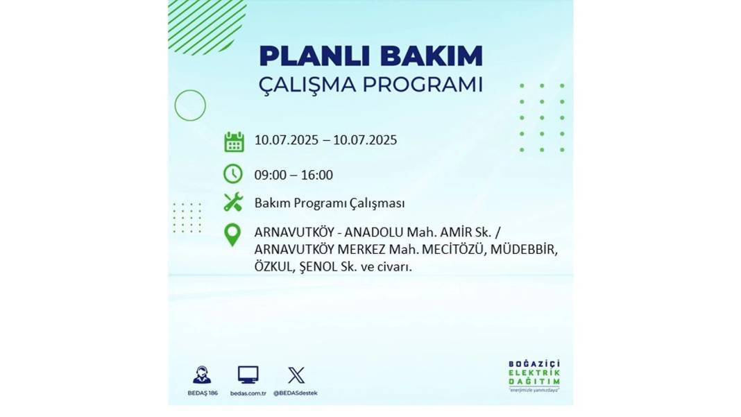 KARANLIĞA HAPSOLACAKLAR: 10 Temmuz Perşembe İstanbul elektrik kesintisi. BEDAŞ o ilçeleri teker teker uyardı! 86